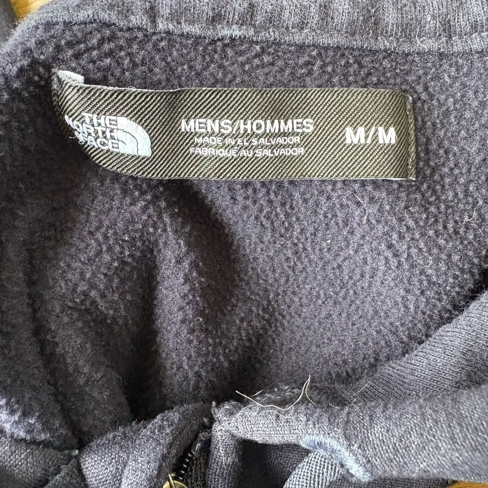 The North Face Man’s Best Full Zip Hoodie Medium Black Double Logo‎ Pockets EUC